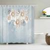 3D Purple Flower Shower Curtain European Vintage Style Waterproof Polyester Floral Bathroom Shower Curtains Home Decor Screen
