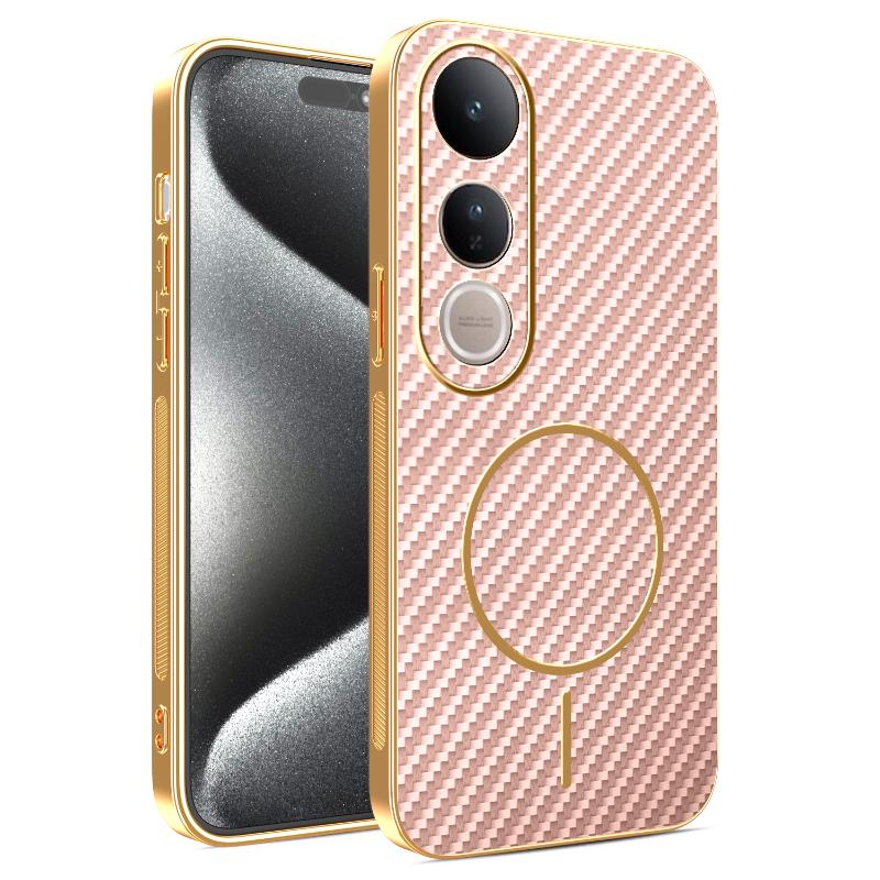 Case For vivo V50 Lite New Electroplating Kevlar Magnetic Frosted Cover For vivo V50Lite Shockproof Bumper Funda