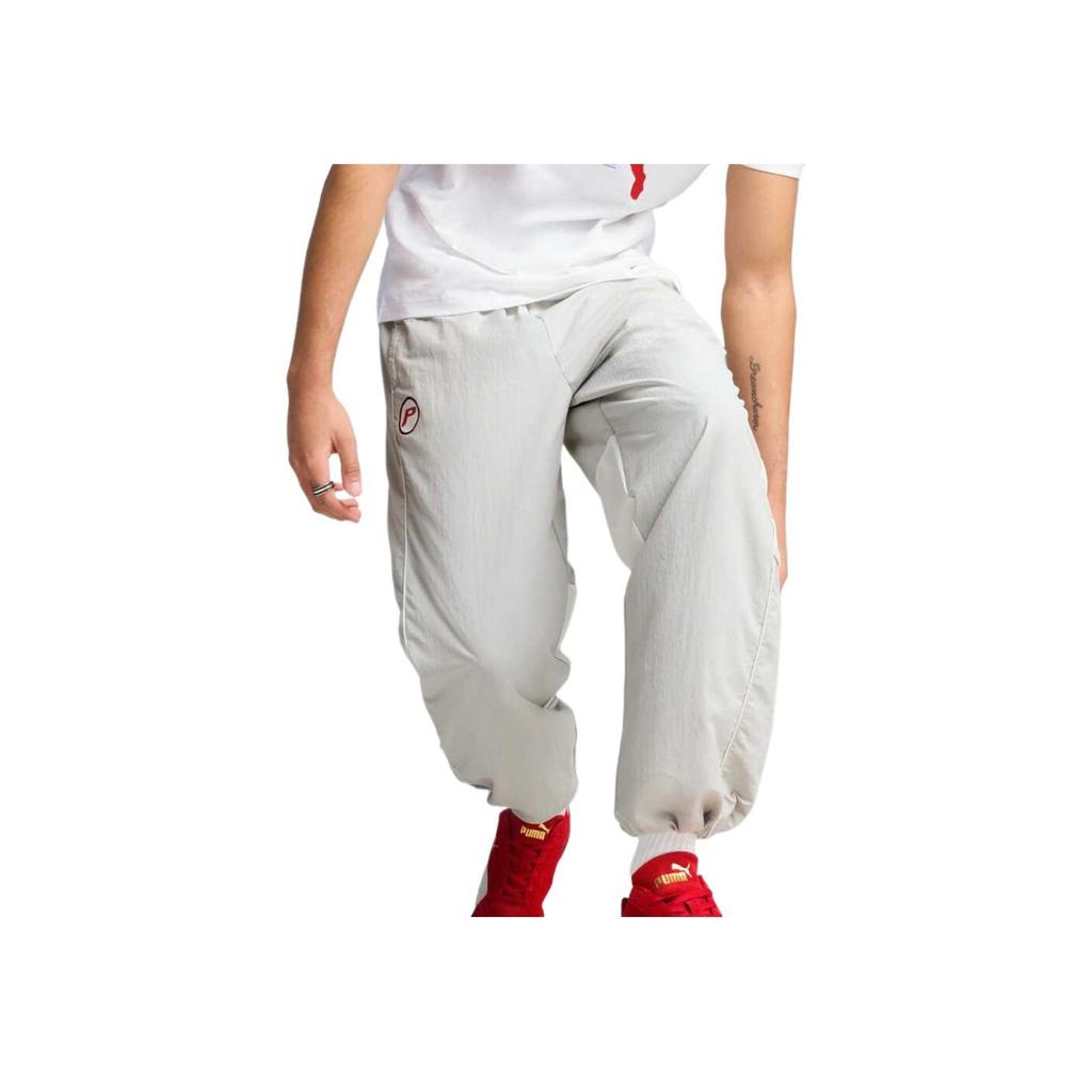 Puma Comfortable Breathable Lightweight Straight Leg Casual Pants Unisex bottoms Light-Gray 631851-61