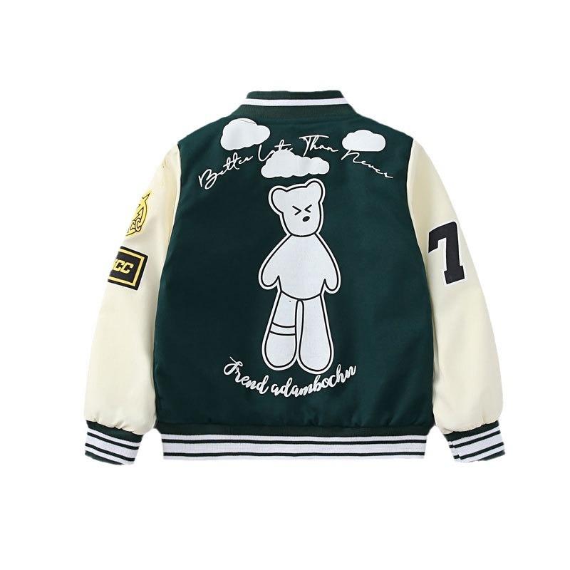 Children's Jacket Spring and Autumn Fashion Men's Letter Striped Baseball Uniform Boys Children's Jacket