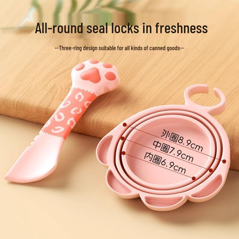 Auslaufsicherer Katzenfutterdosenöffner & Silikonlöffel-Set