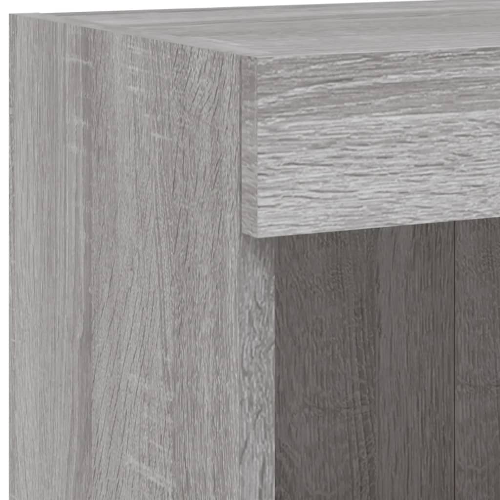 5 piece living wall unit with LED lighting grey Sonoma particleboard