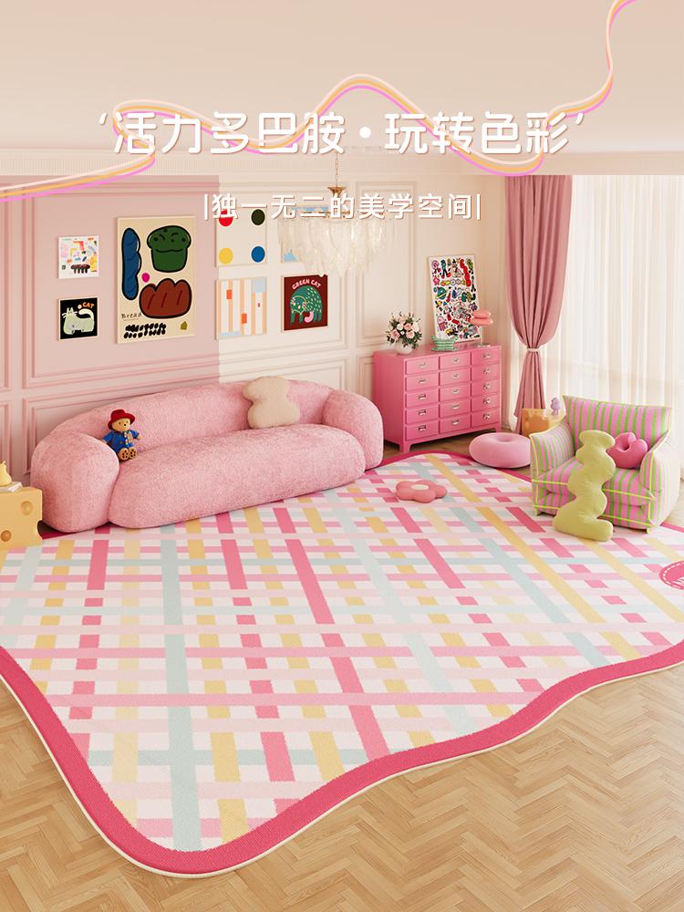 

Dopamine Color Bedroom Decor Pink Carpet Large Area Carpets for Living Room Fluffy Soft Children s Mat Thick Plush Cloakroom Rug 80*120cm