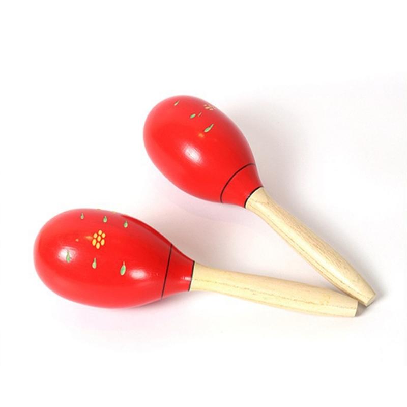 Solid Hardwood Sand Hammer Wood Shaker Maracas Rattle Percussion Musical Instrument Educational Toy Hand Sand Hammer