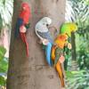 Simulated Animal Sculpture Resin Bird Figurines DIY Budgerigar Parrot Statue  Outdoor
