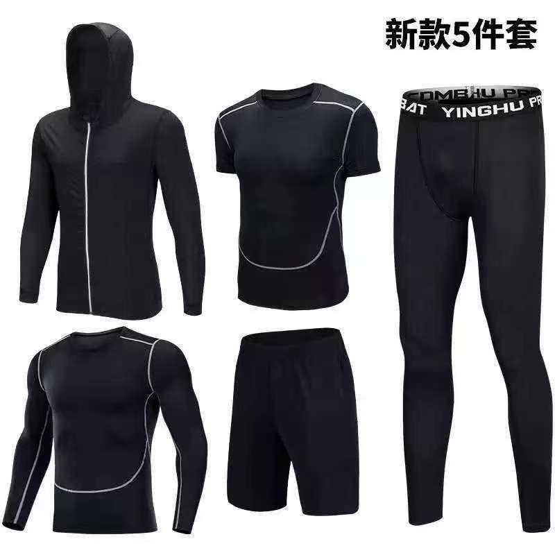 Conjunto Deportivo de Secado Rápido para Hombre de 5 Piezas Seda Helada Ropa para Correr Gimnasio Baloncesto Ligero Transpirable