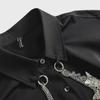 Men's Hong Kong Retro Asymmetrical Long-Sleeve Chain Hip-Hop Shirt