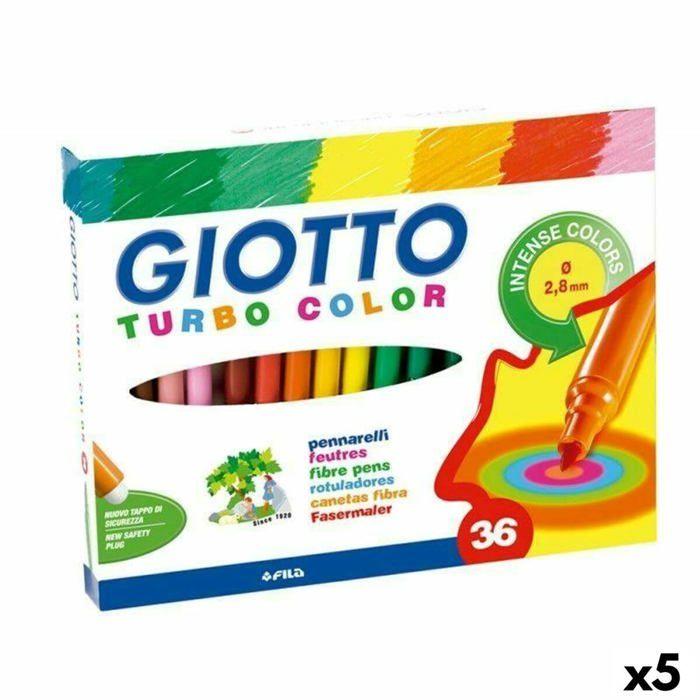 Feutres - Giotto - Turbo Color - Multicolore - Lot De 5 Pièces