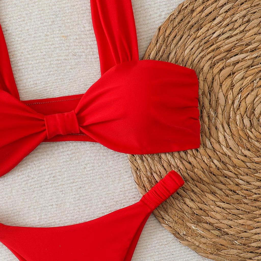 Solid Color Sexy Two-Piece Bikini - Women's Swimwear