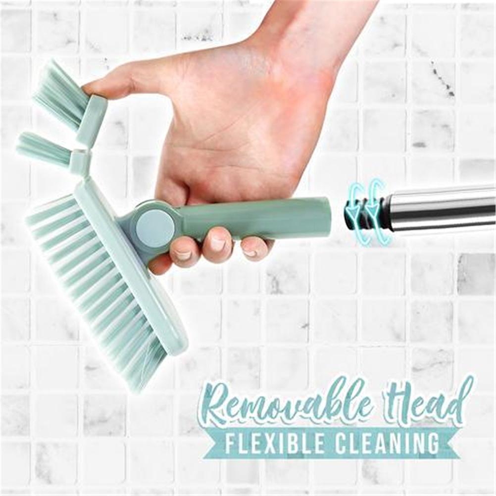 Bendable Corner Scrub Brush with Long Handle Removable Triangle Brush for Stairs Wall Bathroomand