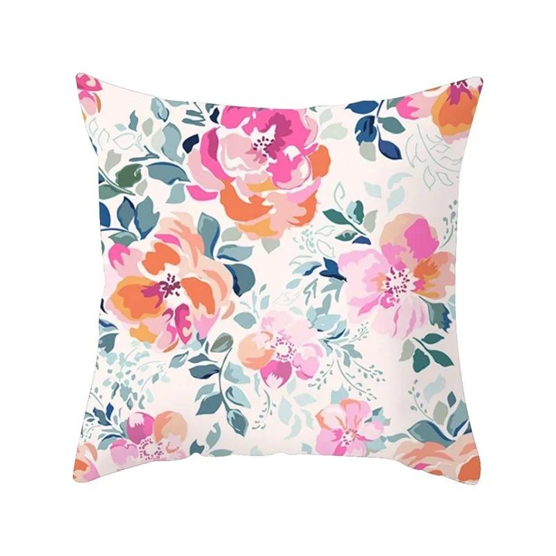 Printed Polyester Square Throw Pillow Cushion Cover Car Sofa Office Chair Simple Home Decoration