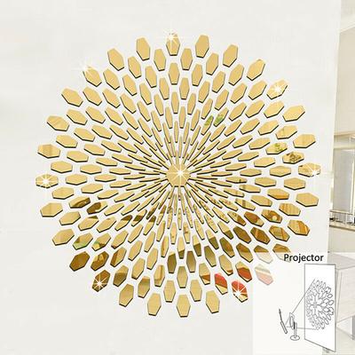 3D Mirror Wall Sticker Removable Decal Acrylic Art Mural Living Room Home Decor Round Wall Mirror Sticker Acrylic Sunflower