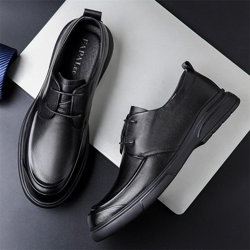 2025 New Large Size Leather Shoes Business Dress Men's Leather Shoes High-end Black Derby Shoes Men's Trend Versatile