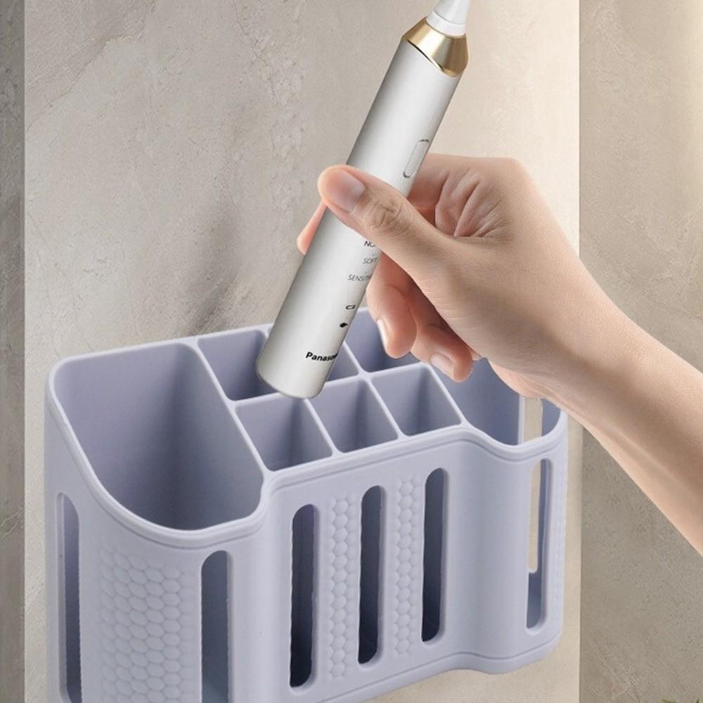 Wall Mounted Storage Rack Partition Storage Bathroom Organizer Toothpaste Holder Dormitory