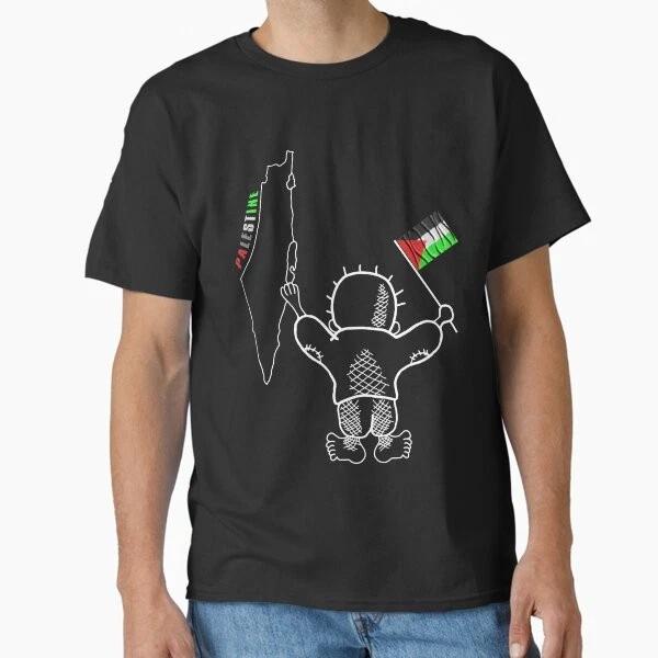 Palestinian Flag Map And Handala Kid Classic Ts Made In Usaaus Tshirt S2xl S