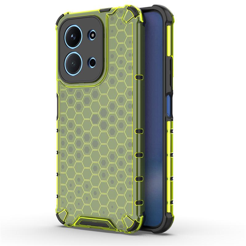 Transparent Phone Case For Xiaomi Poco C85 Anti-knock Honeycomb Armor PC Back Case For Poco C85 Cover For Poco C85 Case 6.9 Inch