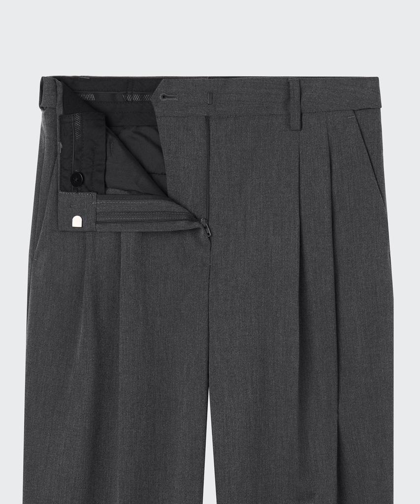 MUSINSA STANDARD WOMAN Women'S Lightweight High-Waisted Wide Hidden Banding Slacks [Medium Gray]