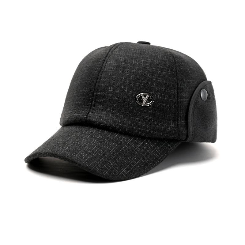 Winter hat Men's fleece cold-proof and warm flat-top hat Grandpa woolen thickened ear protector duck tongue cotton hat