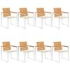 VidaXL Garden Chairs 8 Pcs with Cushions Solid Teak Wood