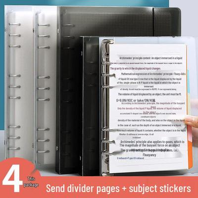 B5 Transparent Grid Loose-Leaf Notebook with Detachable Refill, Thickened Ins Style, Student Snap Ring