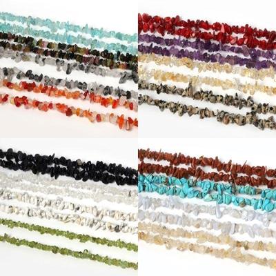 3-5mm Natural Stone Beads Chips Beads Crystal Agates Tiger Eye Irregular Gravel Beads For DIY Bracelet Jewelry Making Strand 34