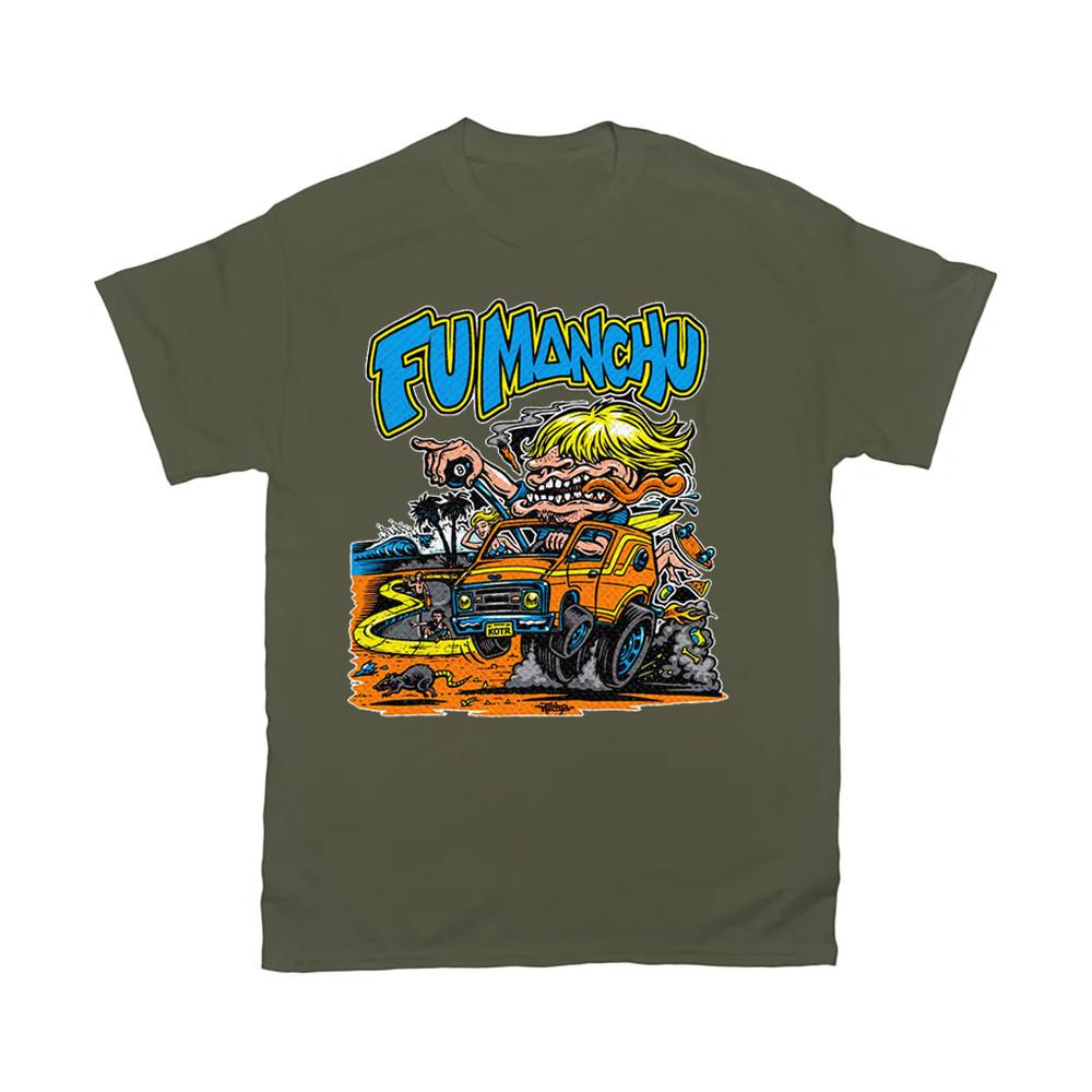 

New Fu Manchu Band Tour Gift For Fan Full Size S to 5XL Green T-shirt K824 Unisex T-Shirt Graphic Tee M