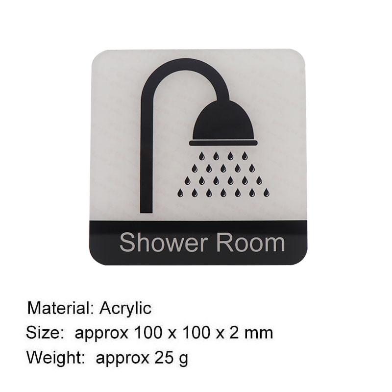 

Акриловые креативные вывески Знак душевой комнаты Наклейка на стену Предупреждающий значок для спортзалов Бассейнов Гостиниц Школьных общежитий Общественных бань black