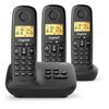 Landline Phone - GIGASET - Basic 100A TRIO - Answering Machine - Hands-free - Backlit Screen - 50-contact Phonebook - Blocking - Black