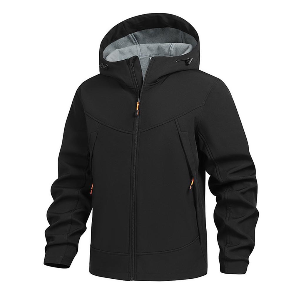 Men's Solid Color Outdoor Mountaineering Waterproof Windproof Fleece Jacket Outdoor Jacket