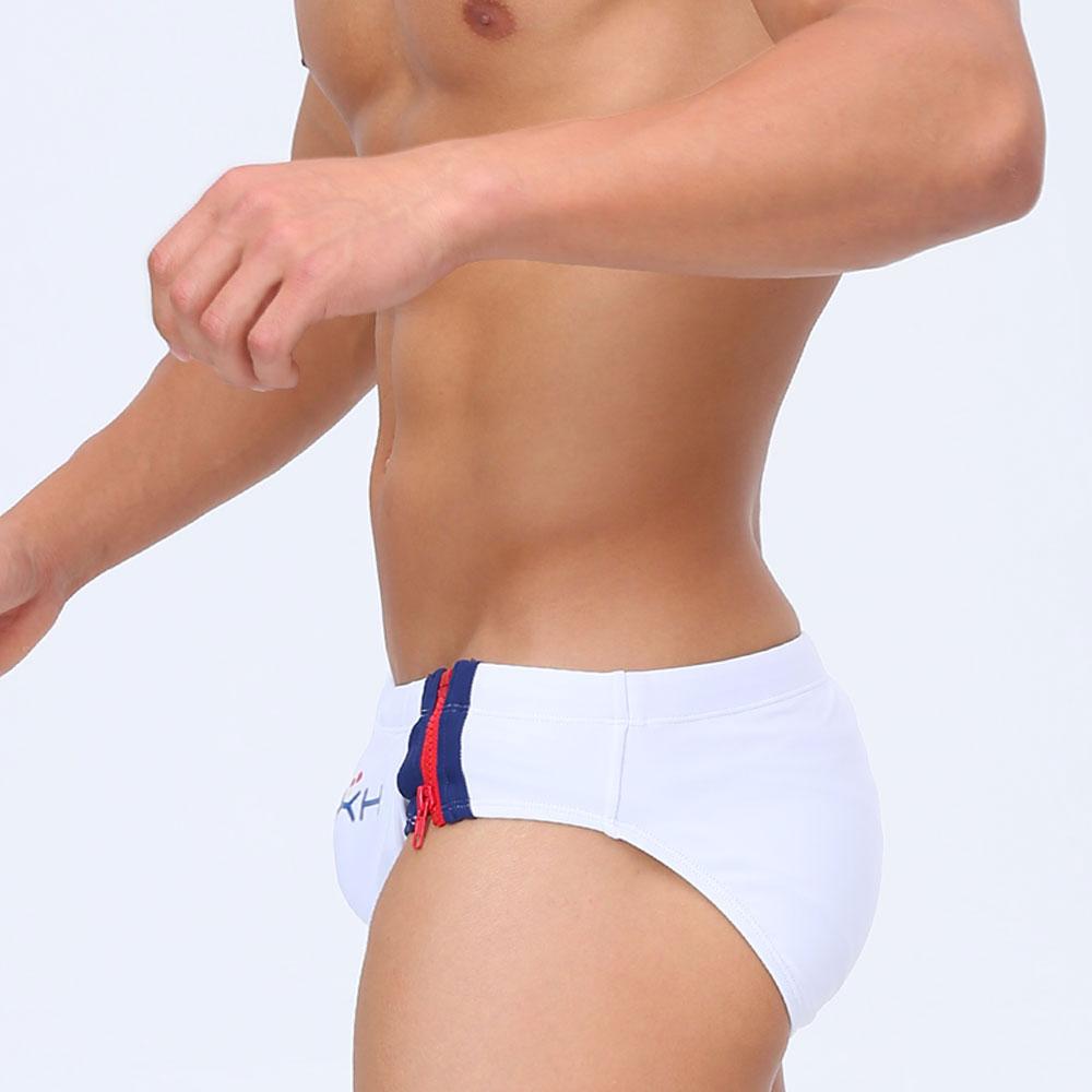 Offener Reißverschluss Regenbogen Herren Slip Sexy Badeanzug für Männer Surfen Bademode Low-Rise