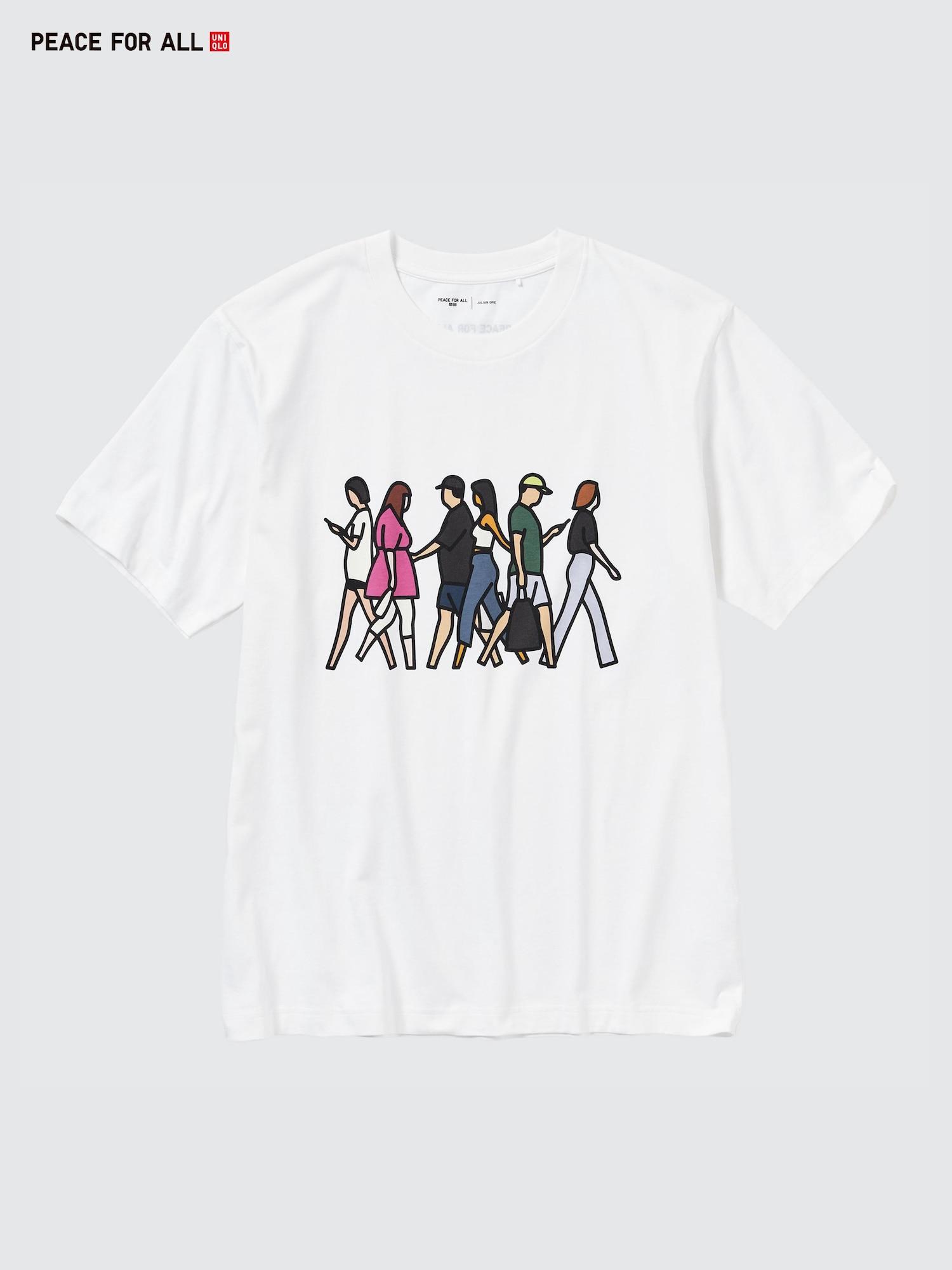 

Футболка Uniqlo Peace For All с коротким рукавом и графическим принтом, стандартный крой Julian Opie 00 WHITE/UNISEX 3XL