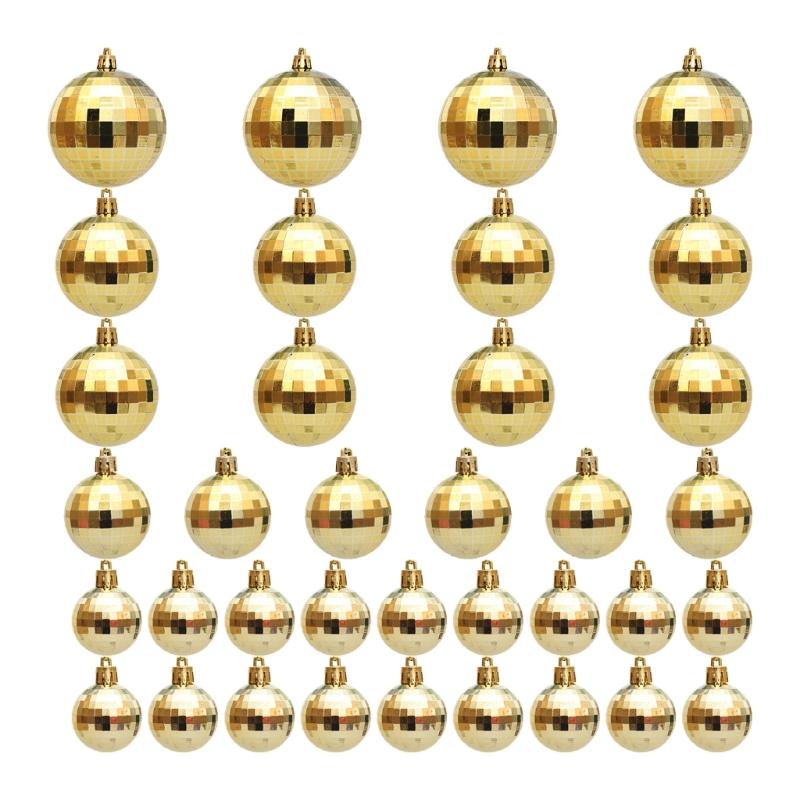 Elegant Christmas Sphere Ornament Christmas Hanging Pendant Assorted Checkered Sphere Baubles for Home Festivities