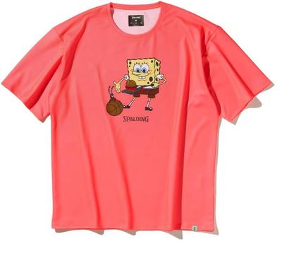 SPALDING SpongeBob SquarePants Clubby Party Coral T-Shirt, Size Small, SMT25050S