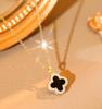 Fashion Simple Four-Leaf Clover Necklace Upscale Hundred With Senior Sense Pendant Titanium Steel Necklace Ladies Necklace
