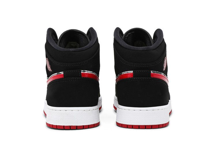 Kids' Sneakers Nike Jordan 1 Mid Newspaper Air Times (GS) Black/Gym Red-White