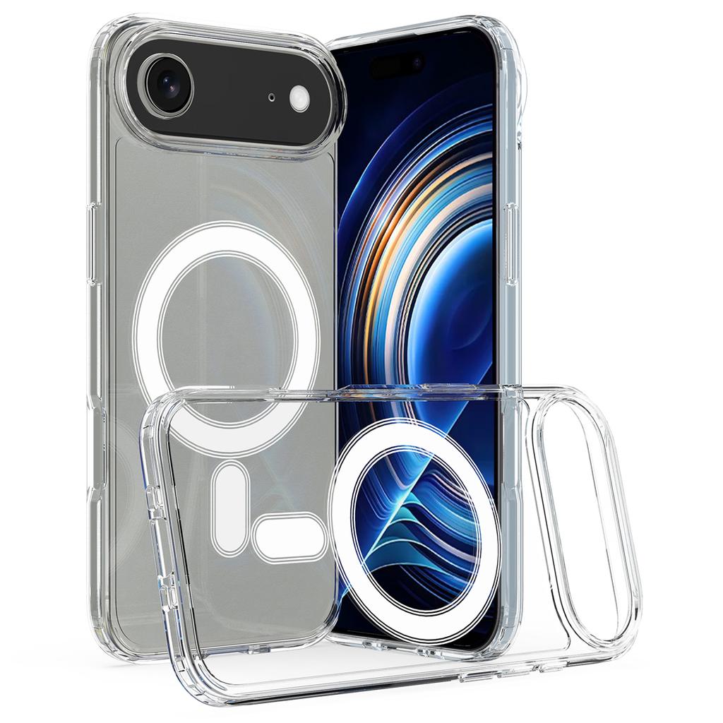 For iPhone 17 Air Clear Phone Case Compatible with MagSafe TPU+Acrylic Back Cover