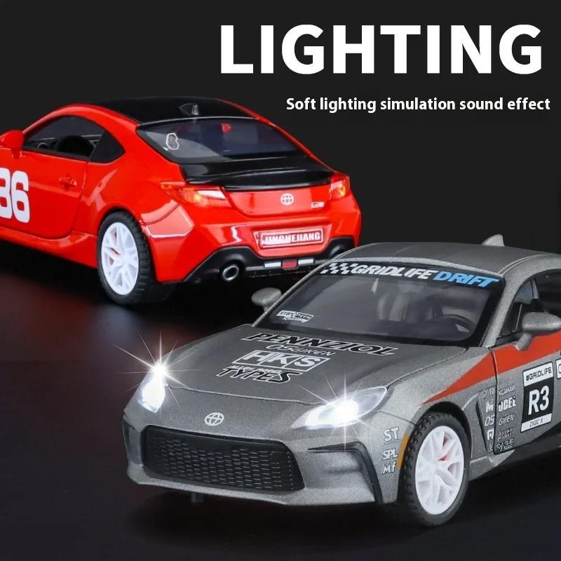 1/32 Toyota GR86 Alloy Sports Car Diecast Model Kids X-MAS Gift Toy Sound Light