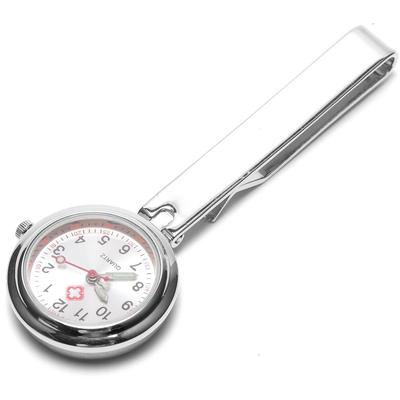 GoodsLand [4 Colors] Nurse Watch Clip-on Watch with Luminous Hands, Simple and Stylish Metallic, GD-CLIPNW-SV