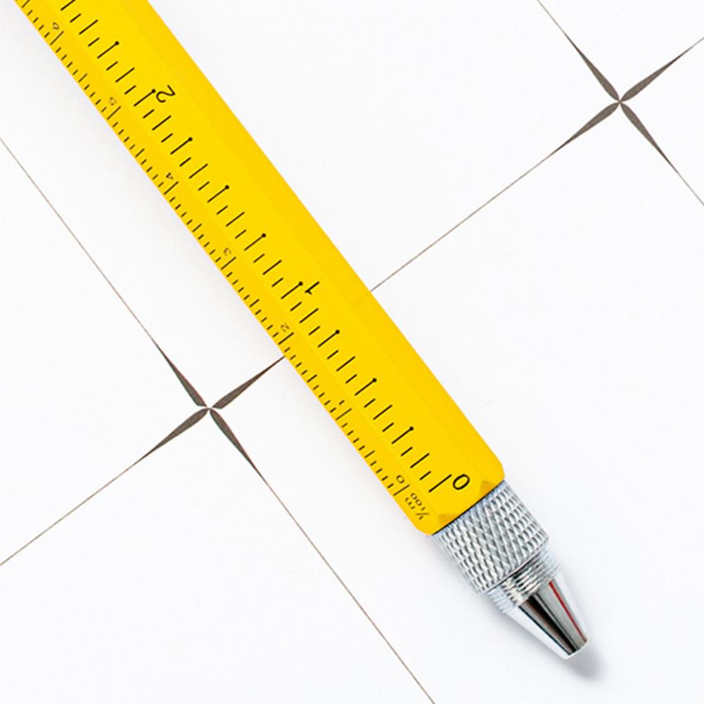Multitool Pen 6 In 1 Multi Functional Ballpoint Student Kid Ruler Scale Touchscreen Screwdriver Tech Tool Pen Office