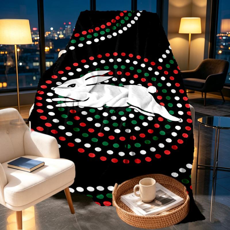 South Sydney Rabbitohs Print Blanket - Soft & Comfortable, for Bedroom, Travel, Sofa, Home Decoration - Birthday Christmas Gift for Friend