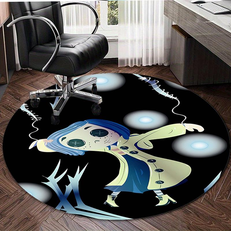 1pc Coraline (5) Design Printed Area Round Carpet for Bedroom Living Room Home Decor Rugs Mat Non Slip Mat Rug for Bedside