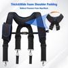 UMYLOV Men's Tool Belt Suspenders, Adjustable Padded Carpenter Tool Belt with Magnetic Wristband and Multifunctional Pouch Pockets for Construction Wo