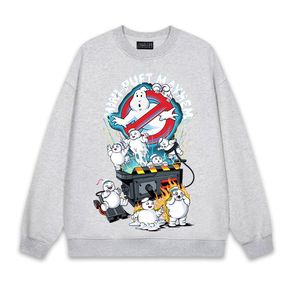 Пуловер с длинными рукавами Ghostbusters Frozen Empire Mini-Puft Mayhem, высококачественная толстовка с круглым вырезом из флиса. XXL серый
