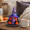 Plush Faceless Dwarf Ornaments Halloween Witch Gnomes, Cute Doll with Gnome Sets for Spider Bat, Home Table Office Indoor Party Decor Small Polyester
