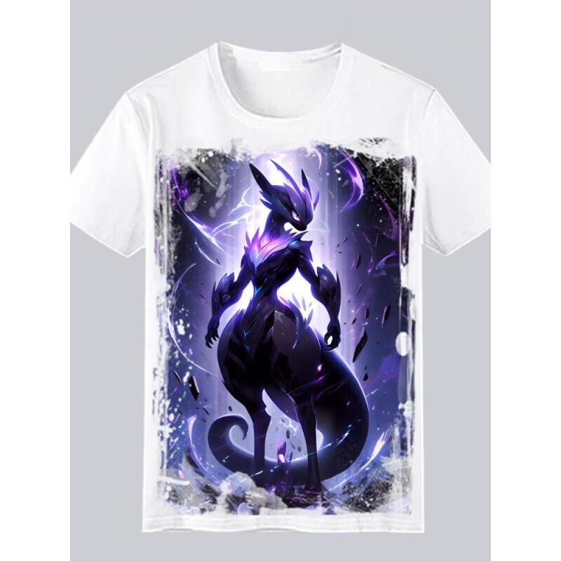 Lugia Printing Oversized Cotton T-shirt Men and Women Comfortable Fashion Y2K Children's Clothing Summer T-shirt