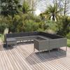 Day and Night - Day and Night Garden Furniture Set 12 Pieces and Gray Synthetic Rattan Cushions