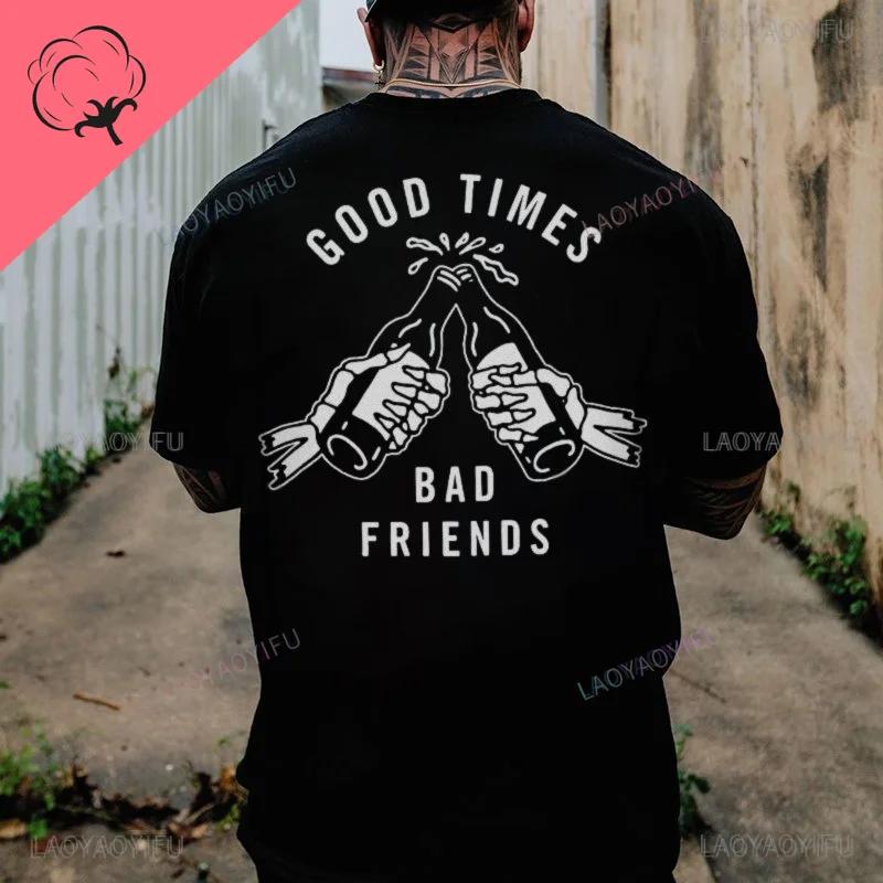 Cool Biker Drinking Beer Skull Graphic Men Cotton T - shirts Summer Punk Rock Clothes Halloween Party Tops Ropa Hombre Camisetas