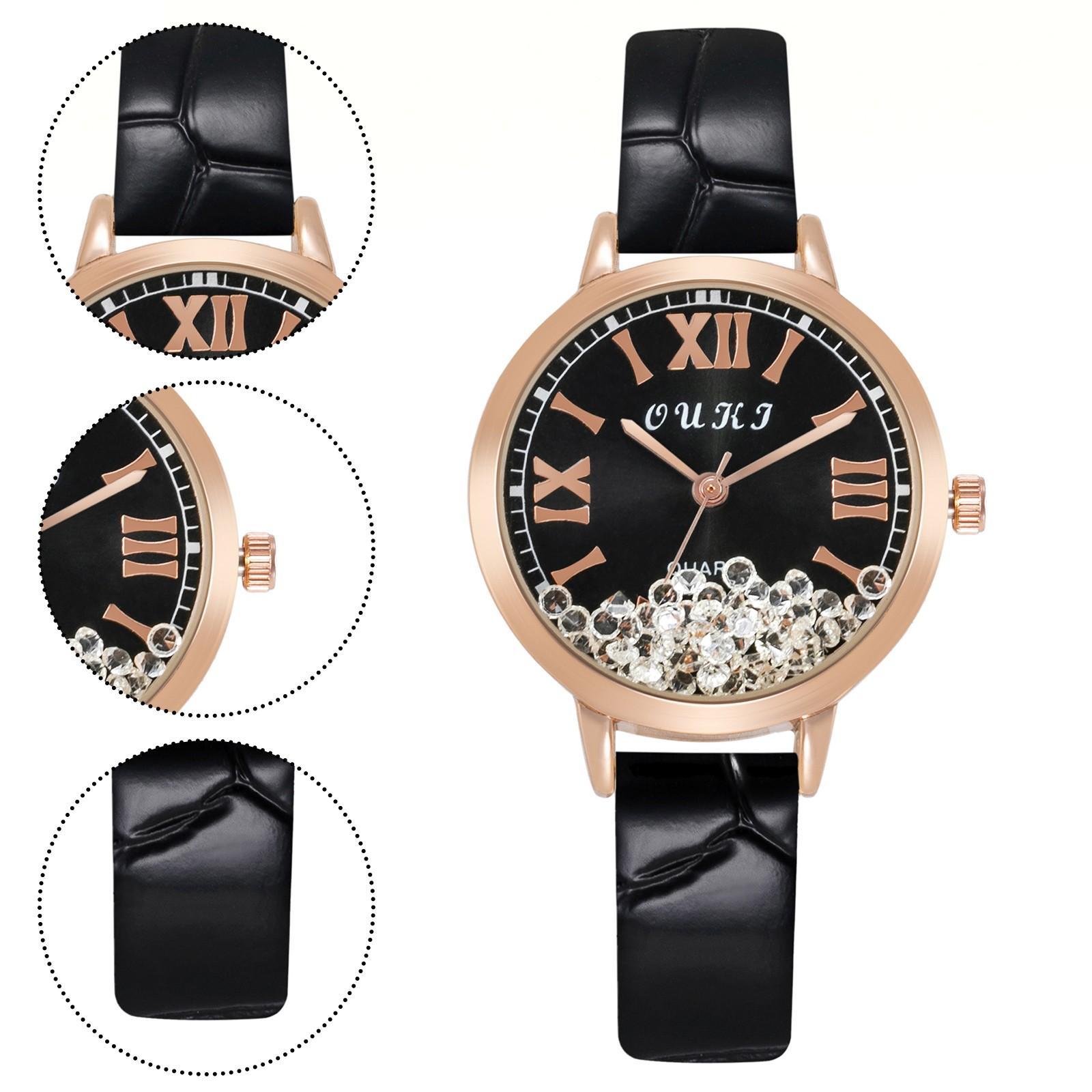 

Женские часы Quicksand Rhinestone Watch Круглая шкала с циферблатом Женские кварцевые часы