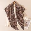 Womens Silk Wool Triangle Scarf Luxury Warm Winter Shawl Office Stylish Wrap Vintage Floral Print