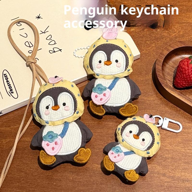Cute Penguin Doll Plush Pendant Keychain Creative Cartoon Lanyard Necklace Stuffed Doll Toys Funny Backpack Decoration Gifts